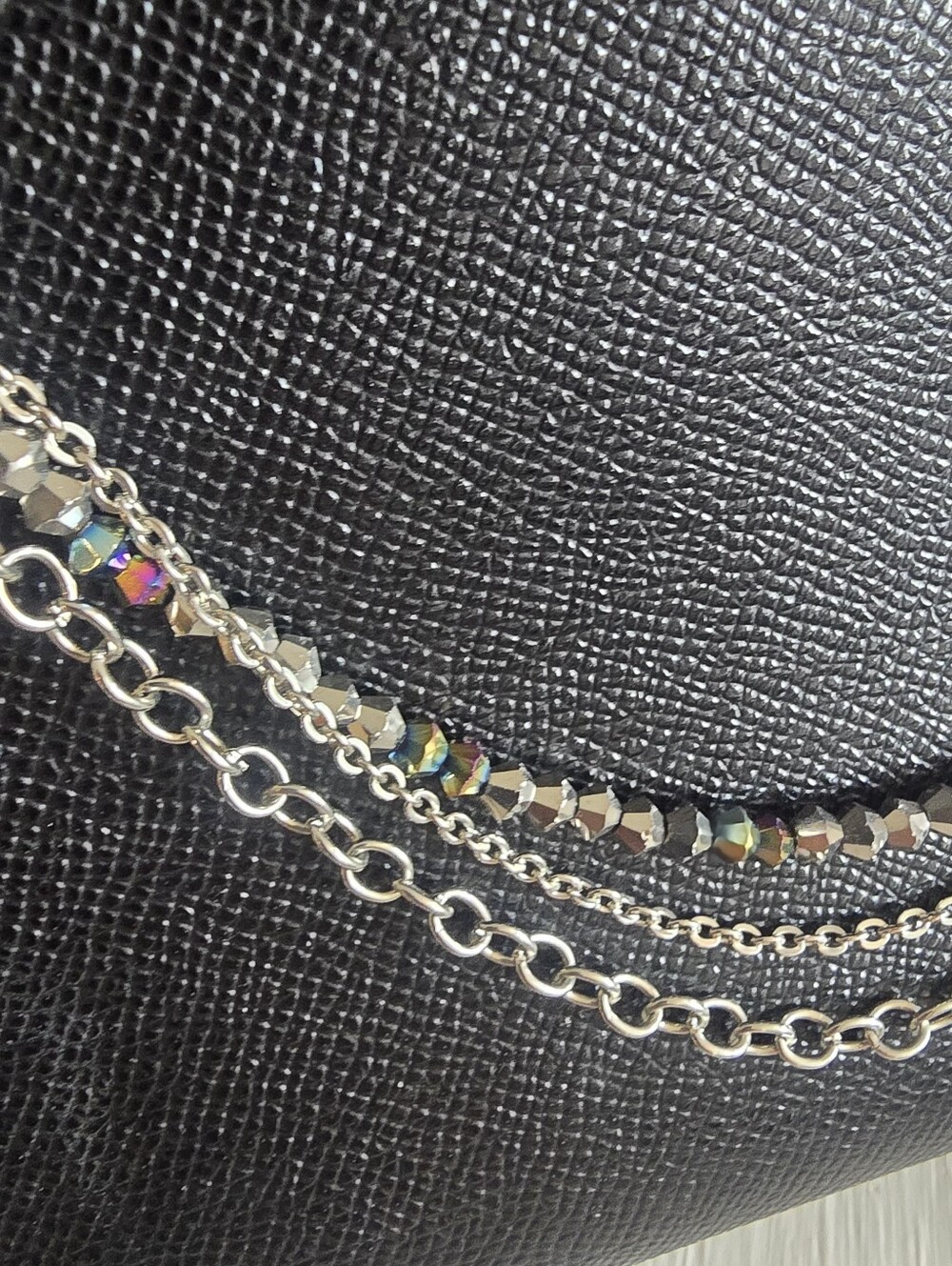 Faceted Rainbow Crystal Purse Chain Bag Charm, Belt Chain, Keychain, Sparkly - Picture 4 of 6